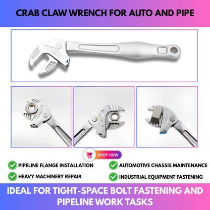 Crab Claw Wrench for Auto and Pipe