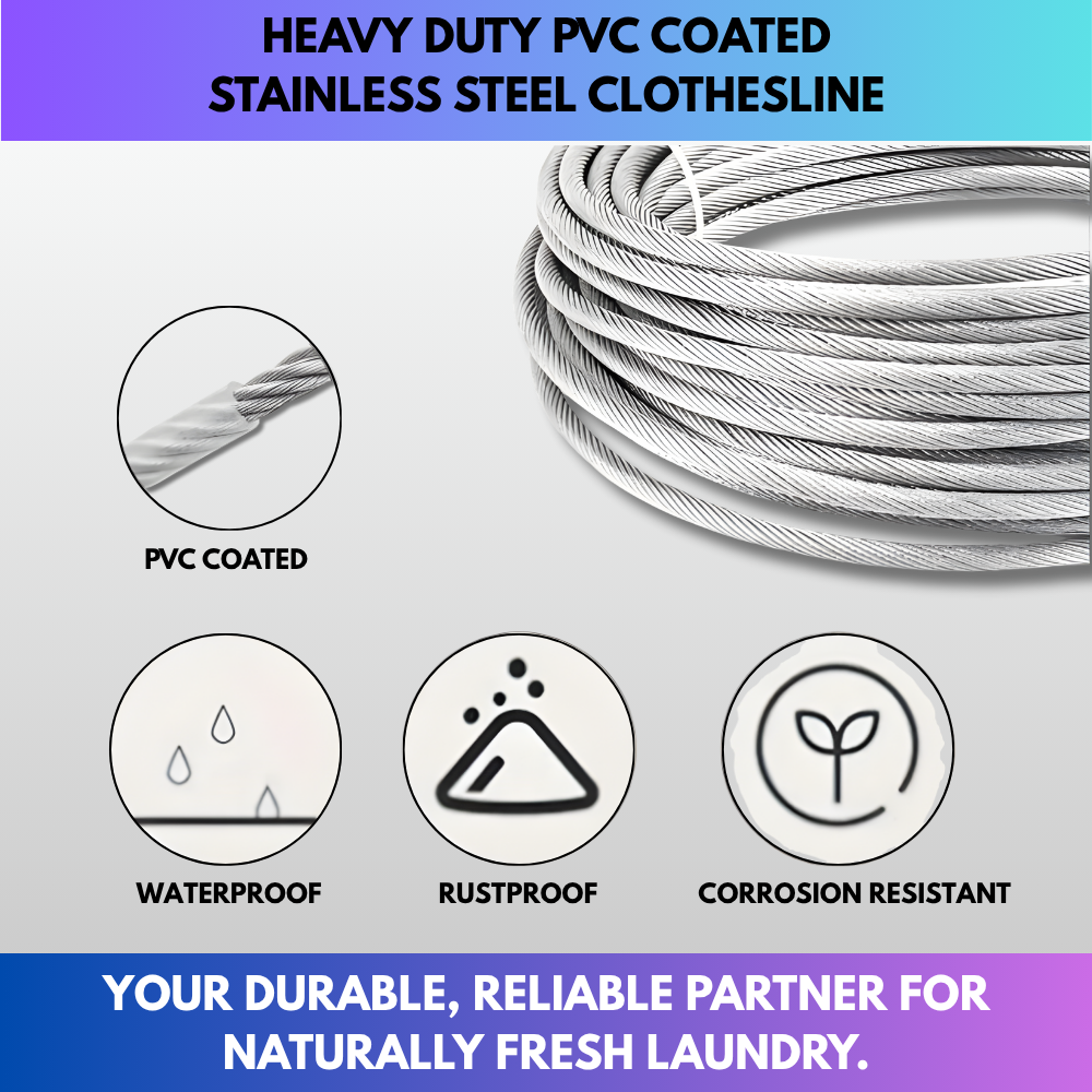 Heavy Duty PVC Coated Stainless Steel Clothesline