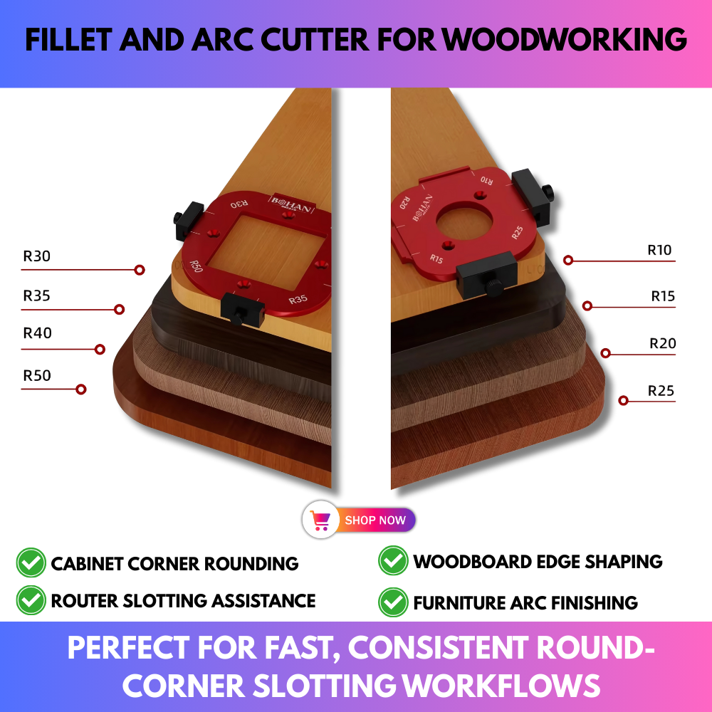 Fillet And Arc Cutter For Woodworking