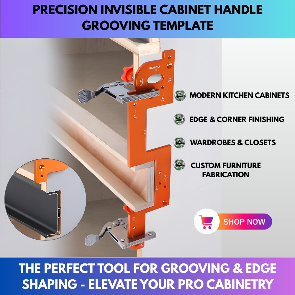Precision Invisible Cabinet Handle Grooving Template