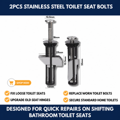 2Pcs Stainless Steel Toilet Seat Bolts view 4