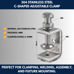 304 Stainless Steel C-Shaped Adjustable Clamp view 5