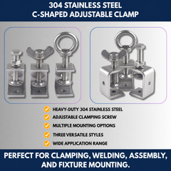 304 Stainless Steel C-Shaped Adjustable Clamp view 9