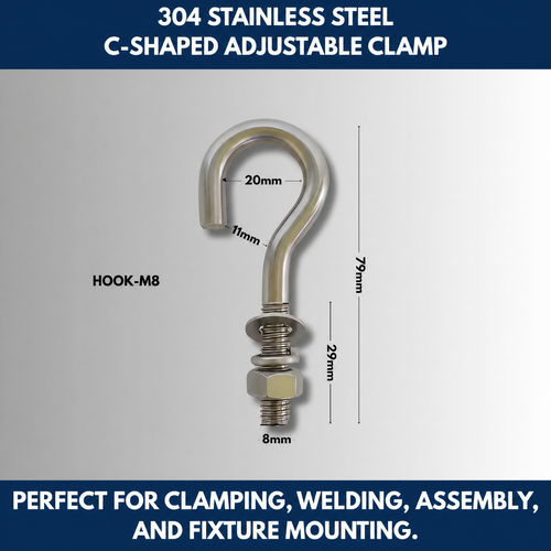 304 Stainless Steel C-Shaped Adjustable Clamp