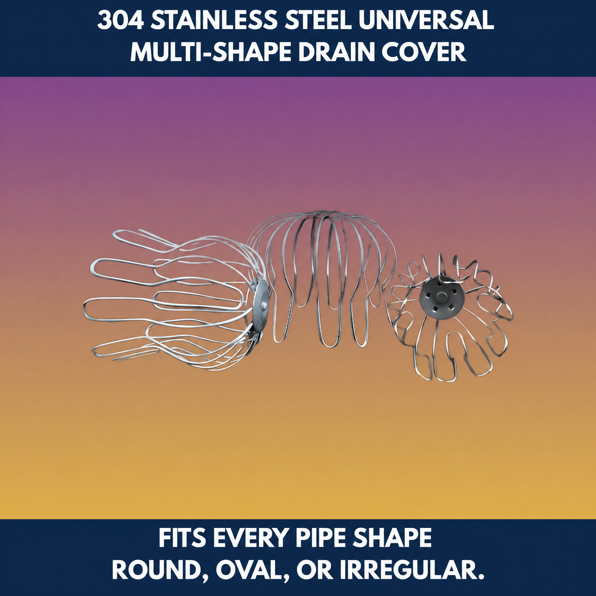 304 Stainless Steel Universal Multi-Shape Drain Cover
