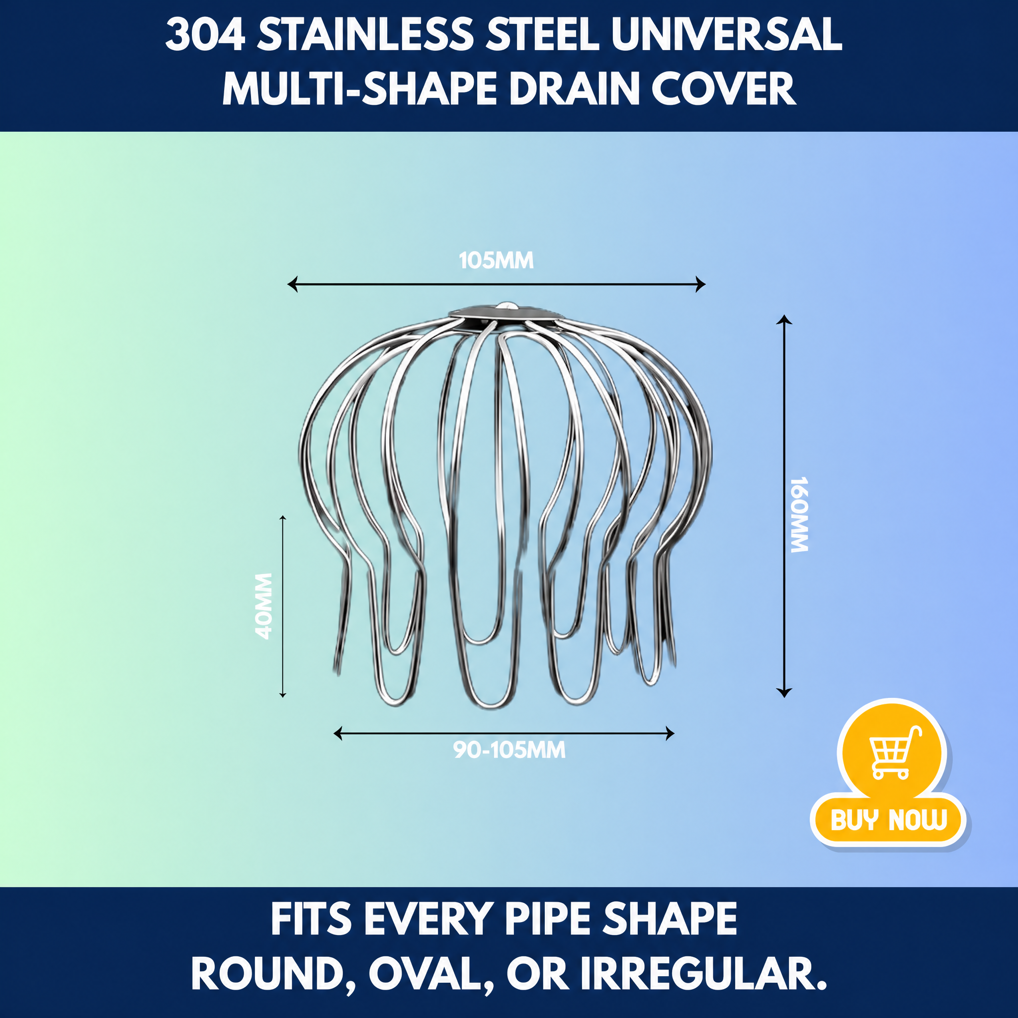 304 Stainless Steel Universal Multi-Shape Drain Cover