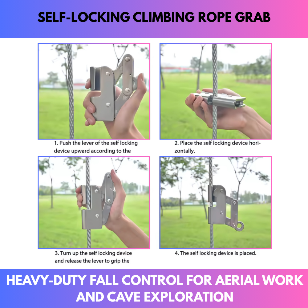 Self-Locking Climbing Rope Grab