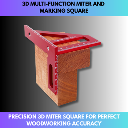 Precision Aluminum Alloy Miter Triangle Ruler – 3D Multifunction Woodworking Square