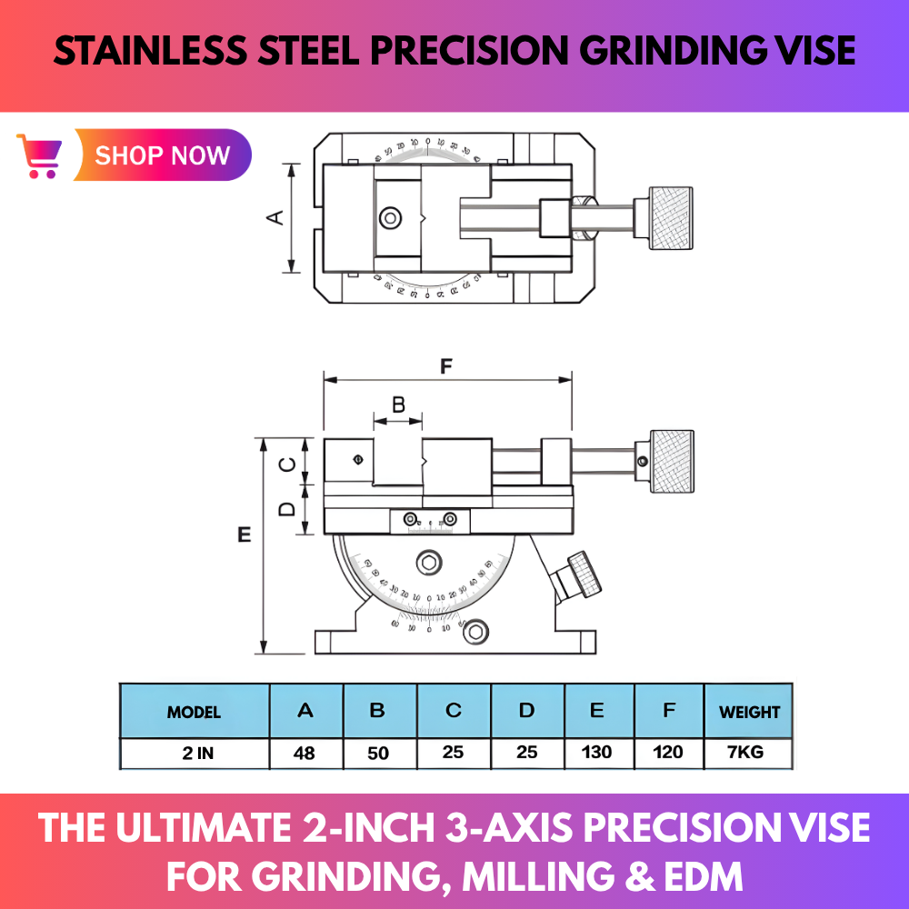 2-Inch Stainless Steel Precision Grinding Vise
