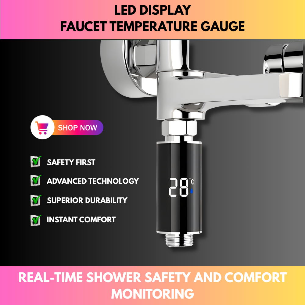 LED Display Faucet Temperature Gauge