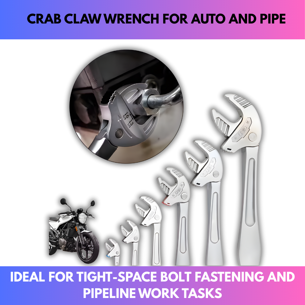 Crab Claw Wrench for Auto and Pipe