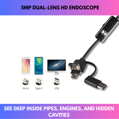 5MP Dual-Lens HD Endoscope