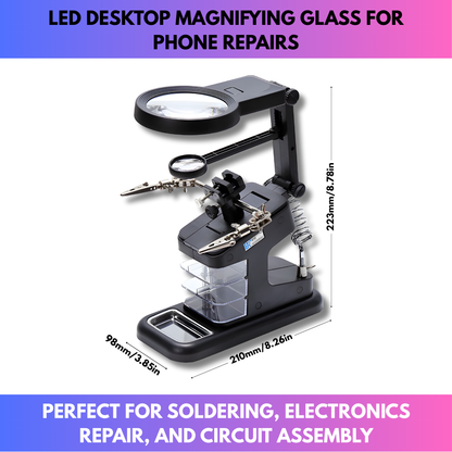 LED Desktop Magnifying Glass for Phone Repairs