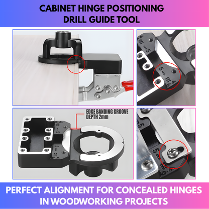Cabinet Hinge Positioning Drill Guide Tool