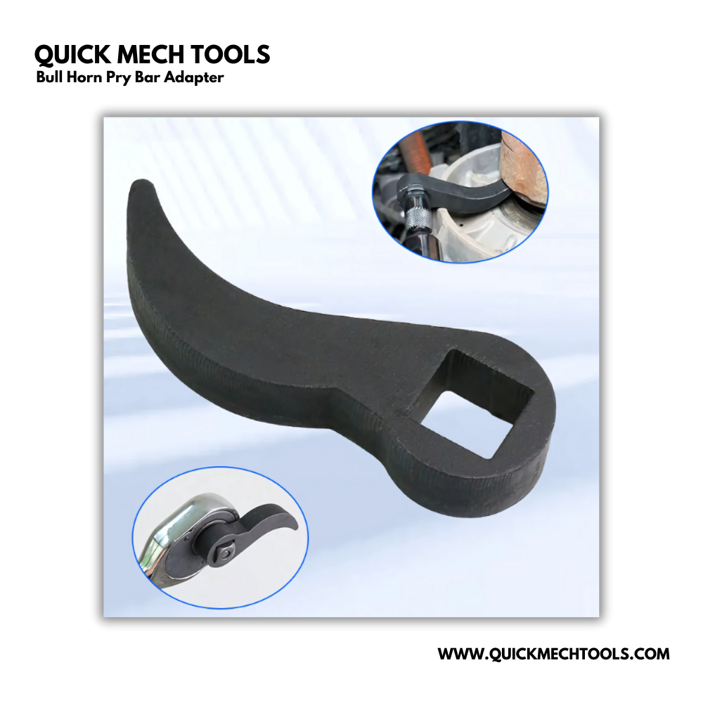 Bull Horn Pry Bar Adapter – Adjustable Angle Tool for 1/2" Ratchet & Wrench