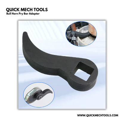 Bull Horn Pry Bar Adapter – Adjustable Angle Tool for 1/2" Ratchet & Wrench