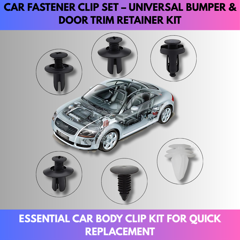 Car Fastener Clip Set – Universal Bumper & Door Trim Retainer Kit