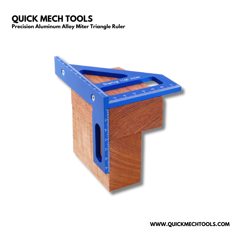 Precision Aluminum Alloy Miter Triangle Ruler – 3D Multifunction Woodworking Square
