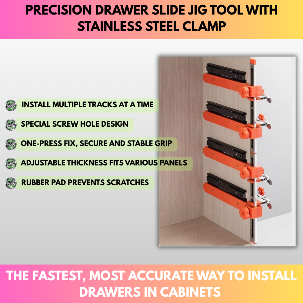 Cabinet Rail Positioning & Drilling Guide