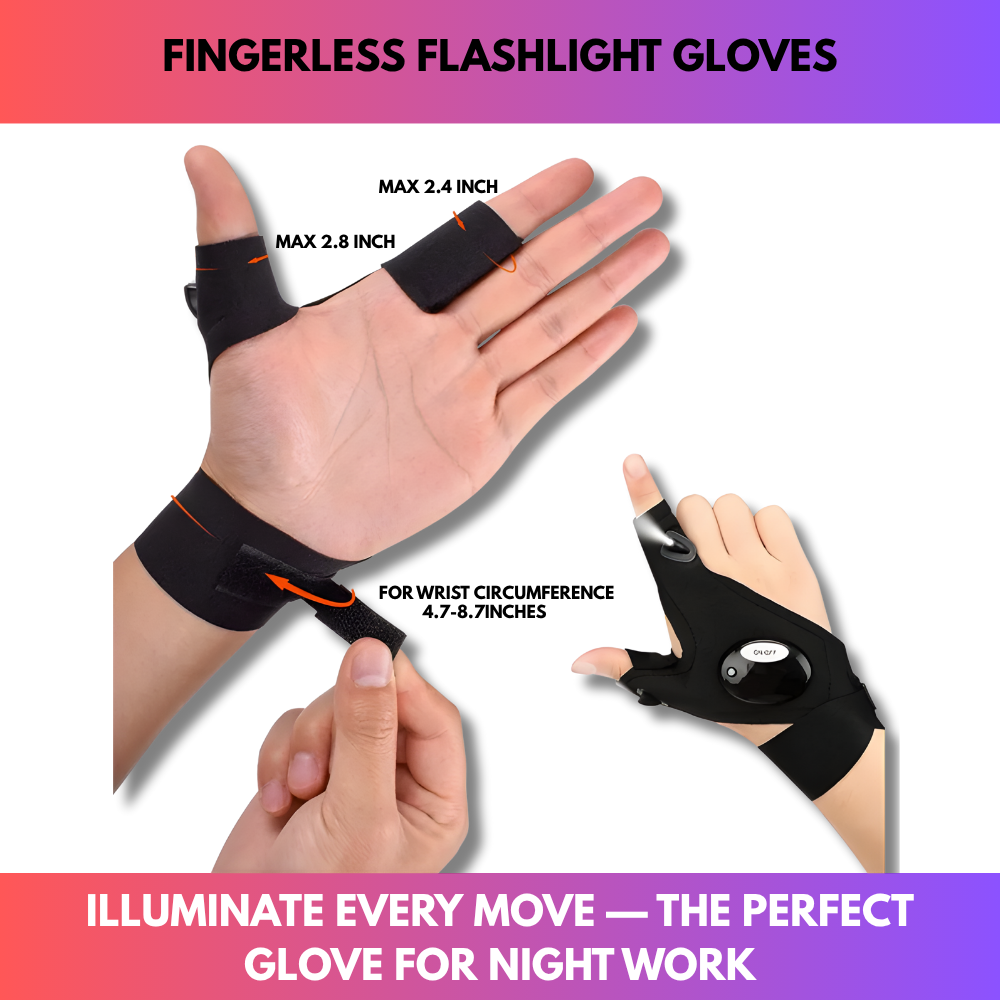 Fingerless Flashlight Gloves