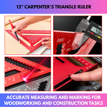 12" High Precision Carpenter's Triangle Ruler