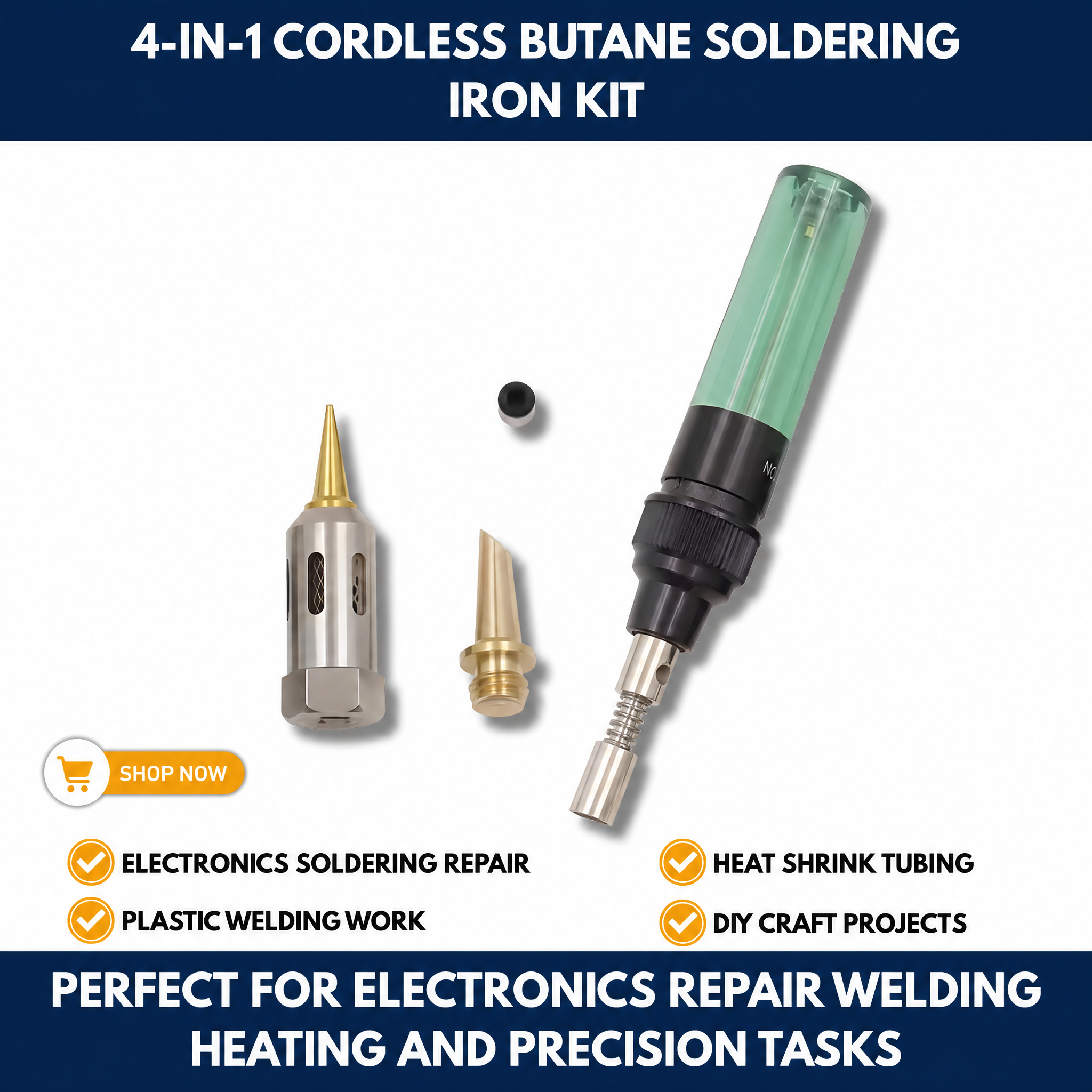 4-in-1 Cordless Butane Soldering Iron Kit