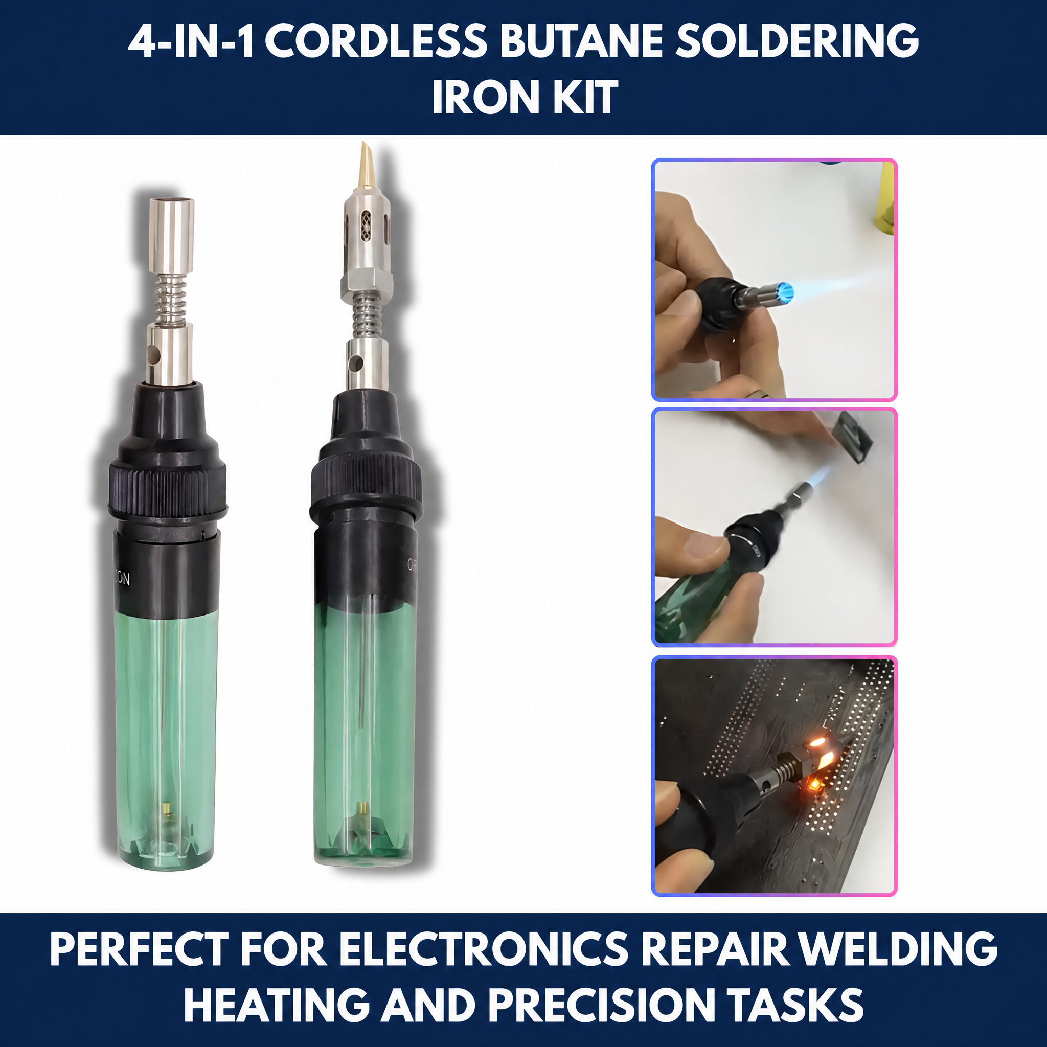 4-in-1 Cordless Butane Soldering Iron Kit