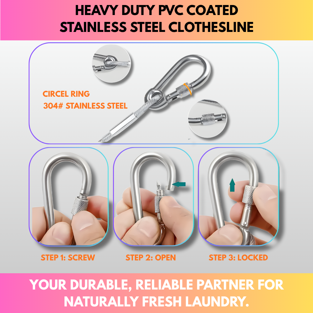 Heavy Duty PVC Coated Stainless Steel Clothesline