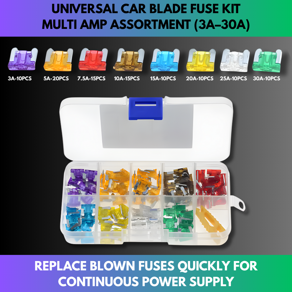 Universal Car Blade Fuse Kit – Multi Amp Assortment (2A–35A)