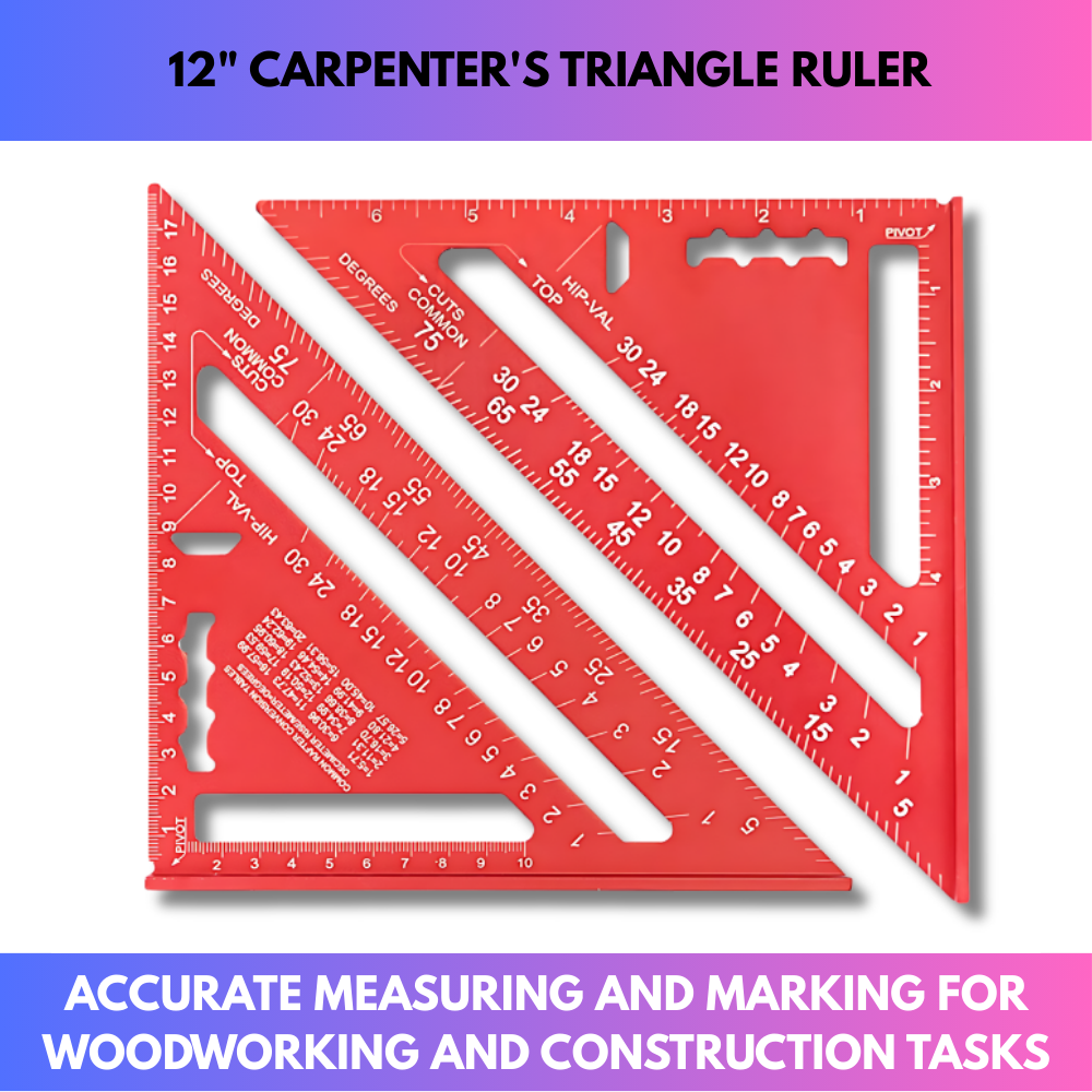 12" High Precision Carpenter's Triangle Ruler