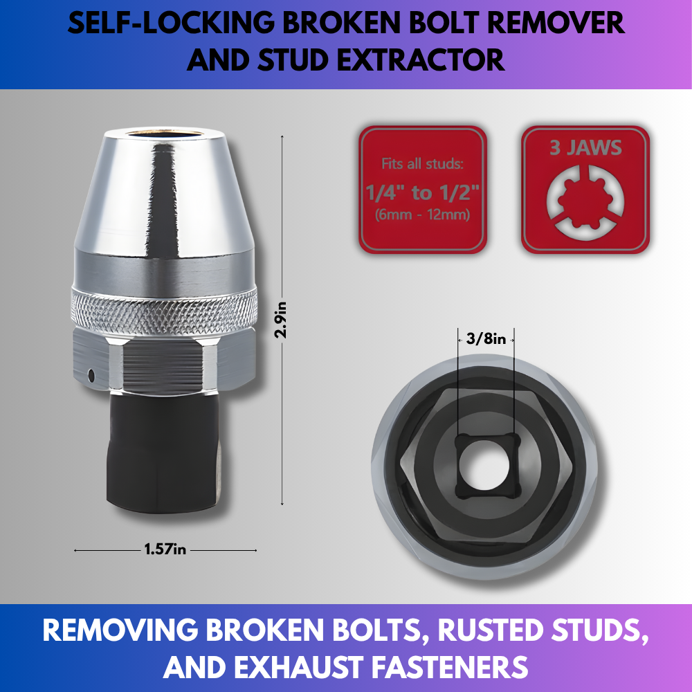 Self-Locking Broken Bolt Remover & Stud Extractor
