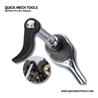 Bull Horn Pry Bar Adapter – Adjustable Angle Tool for 1/2" Ratchet & Wrench