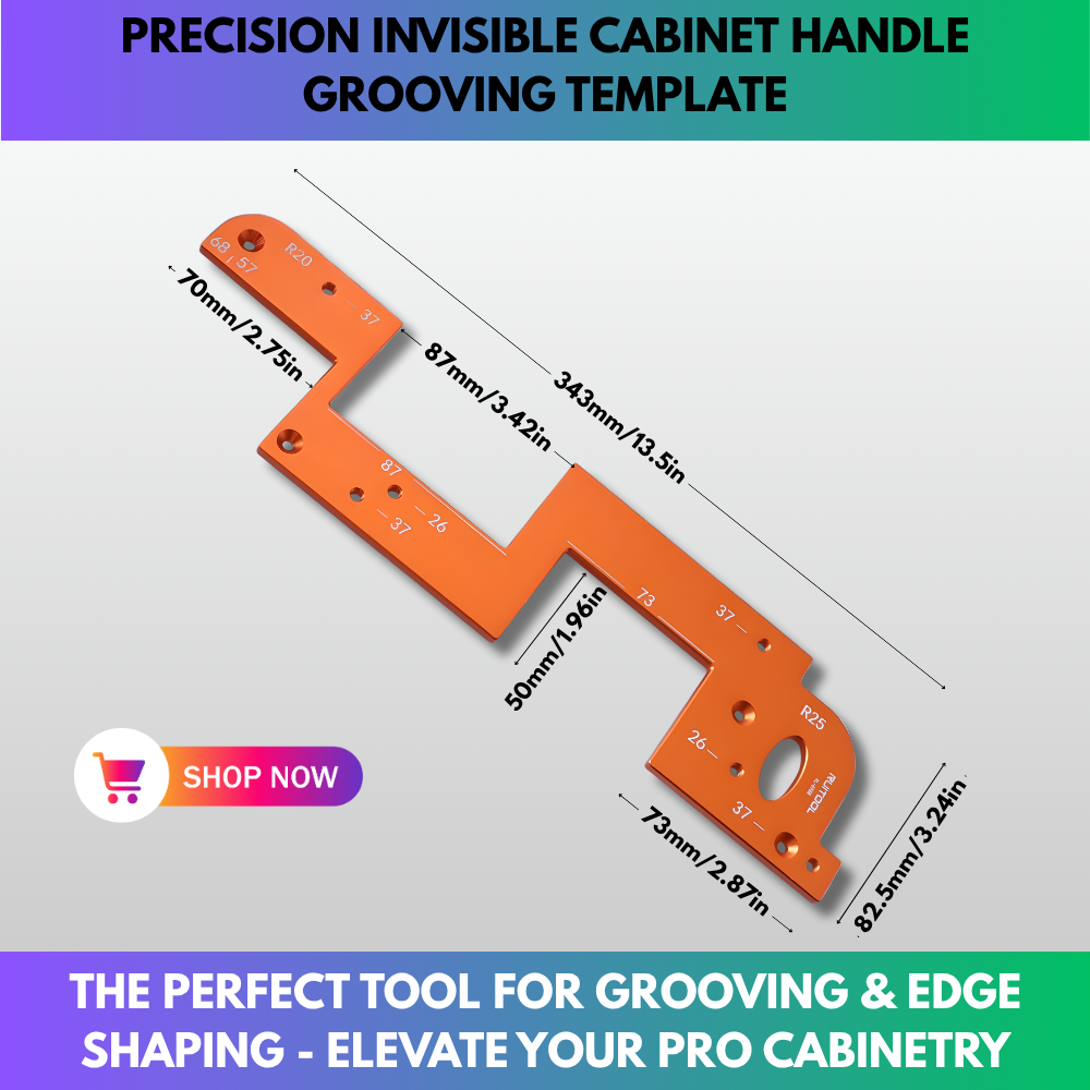 Precision Invisible Cabinet Handle Grooving Template