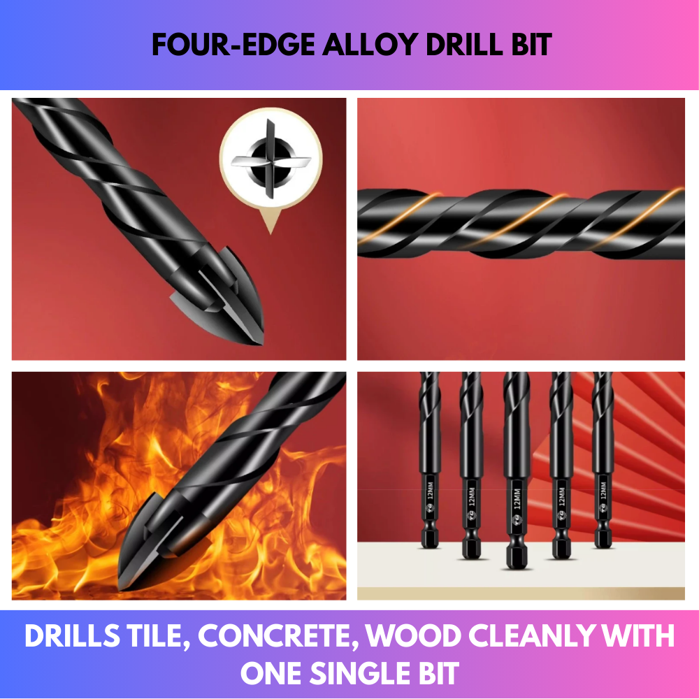 Four-Edge Alloy Drill Bit