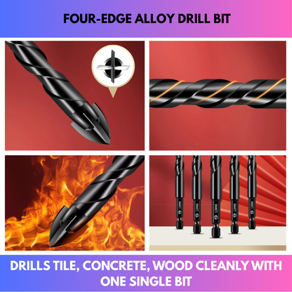 Four-Edge Alloy Drill Bit
