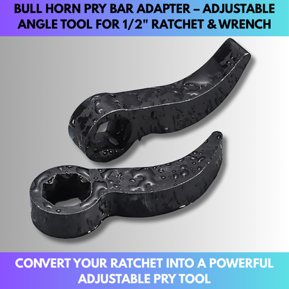 Bull Horn Pry Bar Adapter – Adjustable Angle Tool for 1/2" Ratchet & Wrench