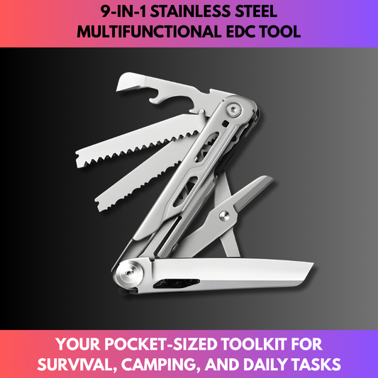 9-in-1 Stainless Steel Multifunctional EDC Tool