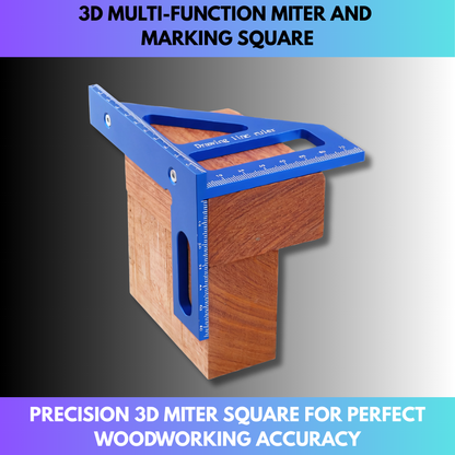 Precision Aluminum Alloy Miter Triangle Ruler – 3D Multifunction Woodworking Square