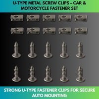 U-Type Metal Screw Clips – Car & Motorcycle Fastener Set
