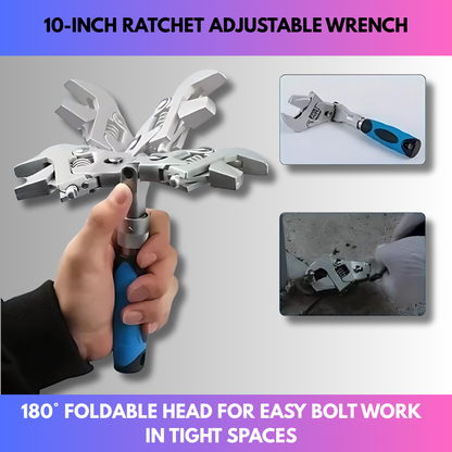 10-Inch Ratchet Adjustable Wrench