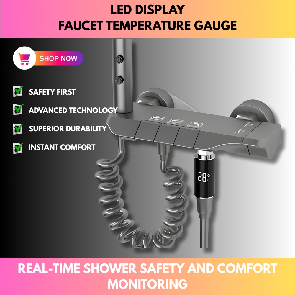 LED Display Faucet Temperature Gauge