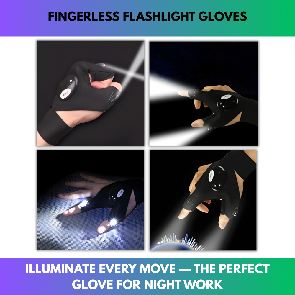 Fingerless Flashlight Gloves