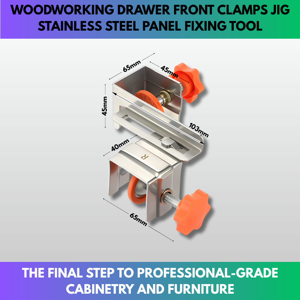 Woodworking Drawer Front Clamps Jig - Stainless Steel Panel Fixing Tool