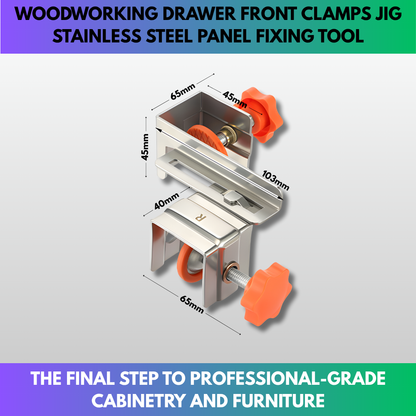 Woodworking Drawer Front Clamps Jig - Stainless Steel Panel Fixing Tool