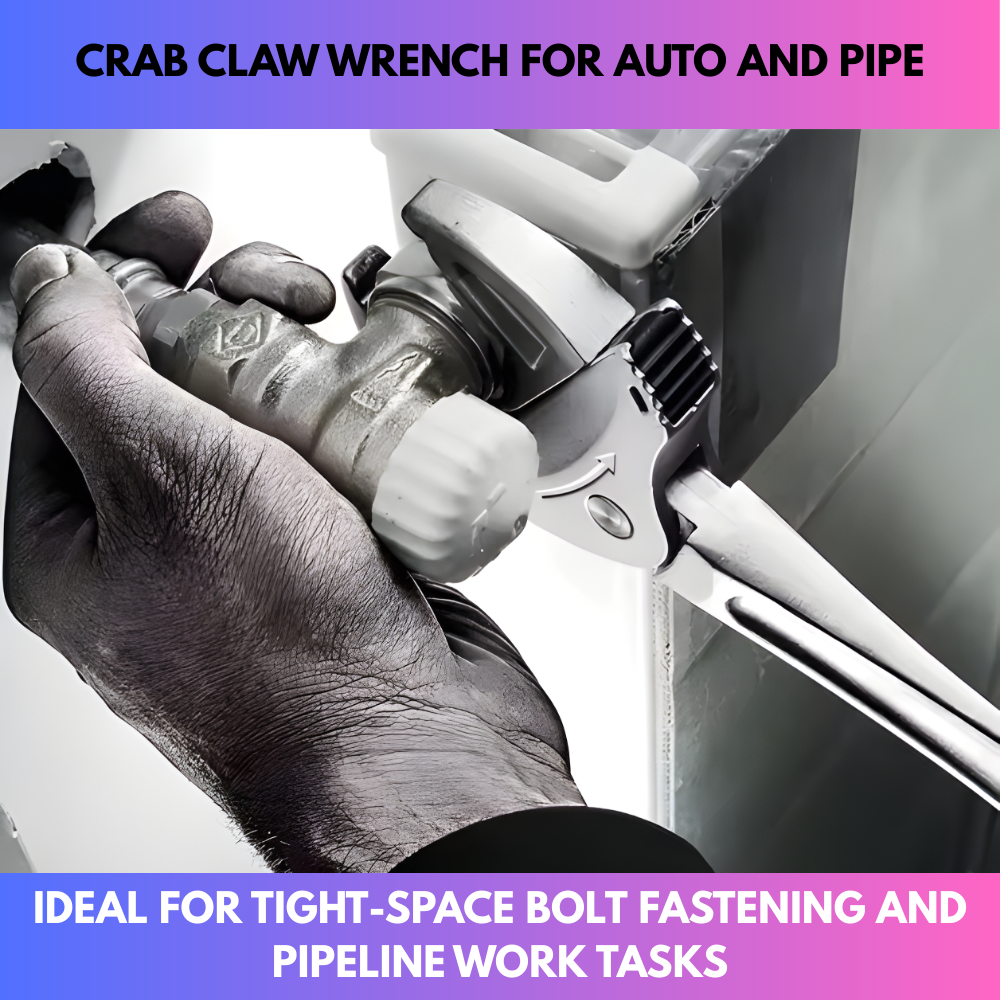 Crab Claw Wrench for Auto and Pipe