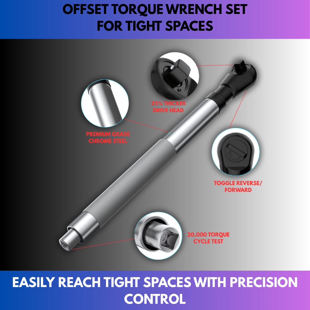 Offset Torque Wrench Set For Tight Spaces