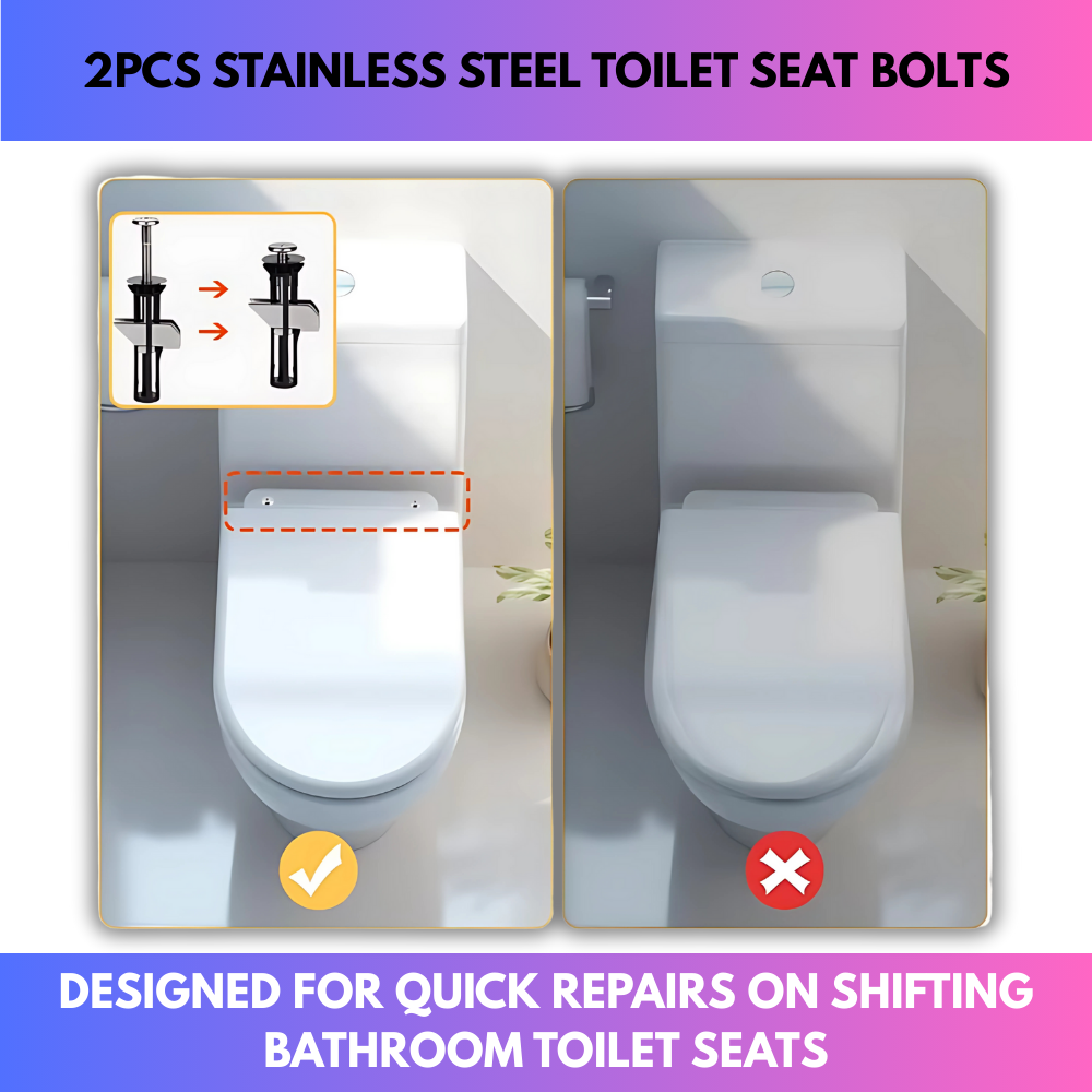 2Pcs Stainless Steel Toilet Seat Bolts