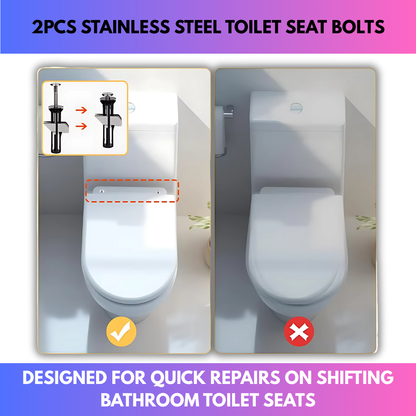 2Pcs Stainless Steel Toilet Seat Bolts