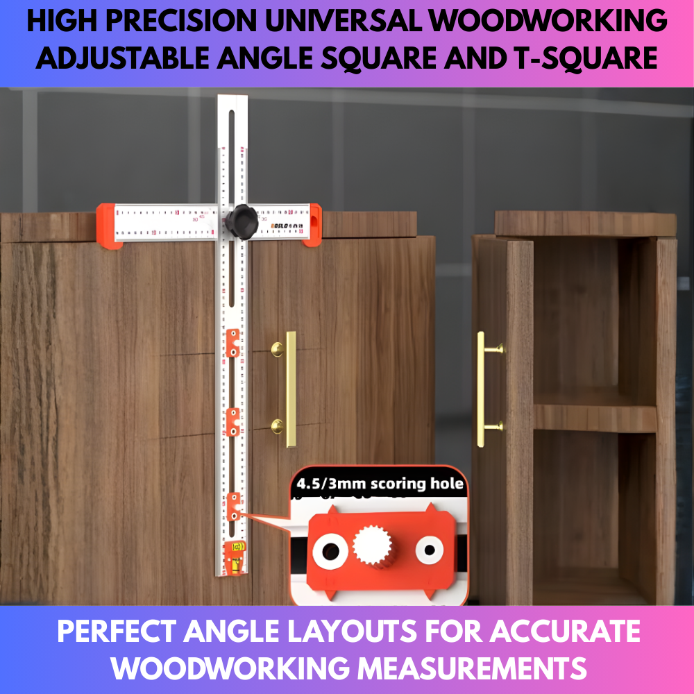 High Precision Universal Woodworking Adjustable Angle Square and T-Square