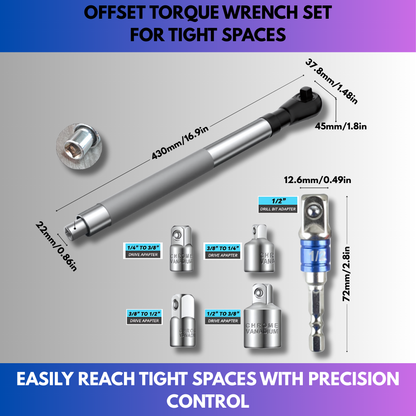 Offset Torque Wrench Set For Tight Spaces
